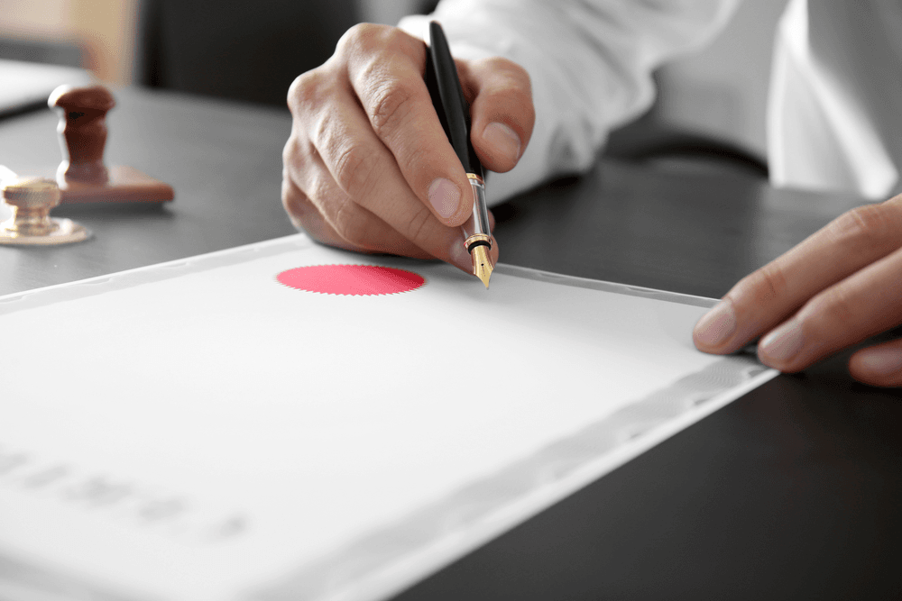 Trade certification document signing