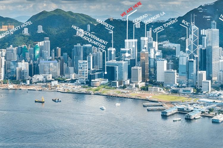 Admiralty district and Hong Kong harbour accessibility